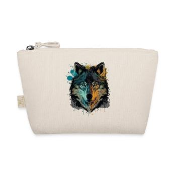 Wonderful Drawing of a Wolf Head - Organic Pouch - nature - Front