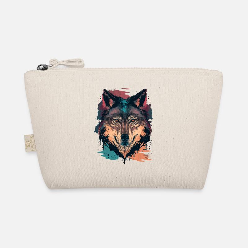 A Wolf Head Digital Illustration as the Great Gift Organic Pouch