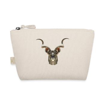 afrikanische Tierdesigns, Kudu Gesicht - Bio-Täschchen - Natur - Vorne