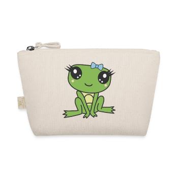 Kawaii Cute Miss Frog - Organic Pouch - nature - Front