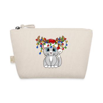 Weihnachts Mieze - Bio-Täschchen - Natur - Vorne
