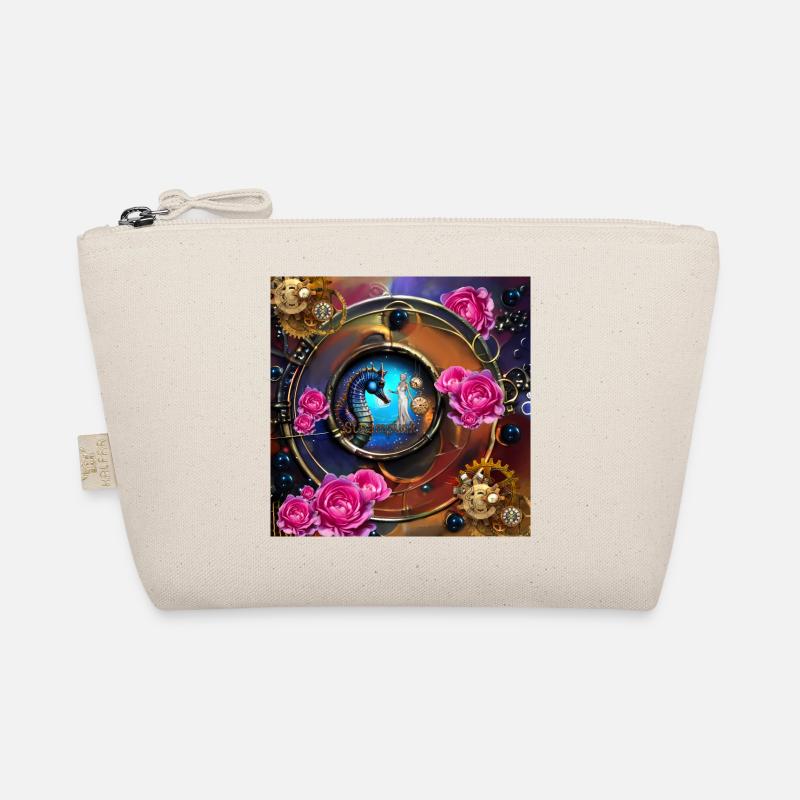 Schönes Steampunk-Design mit Seepferdchen Bio-Täschchen