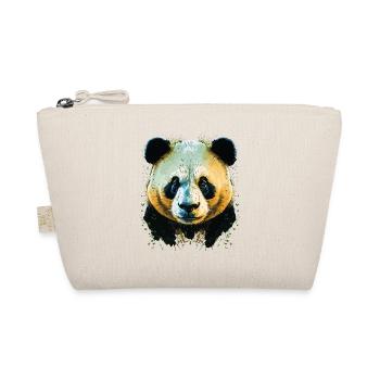 Yellow Panda Head - Organic Pouch - nature - Front