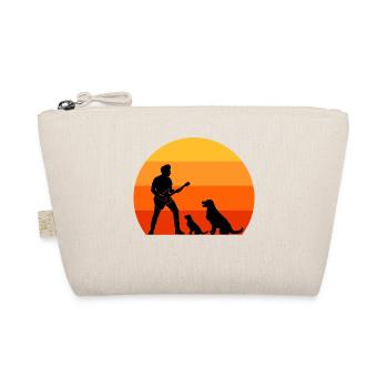 Guitar Player Pet Dog Animal Musician Bassist - Organic Pouch - nature - Front