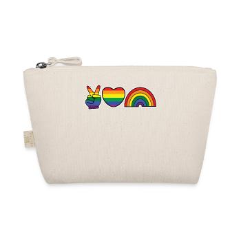 Human Rights Rainbow Gay Lgbt Heart Homo - Organic Pouch - nature - Front