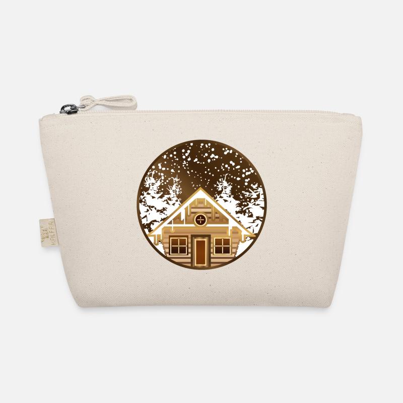 cozy log cabin in the wintry forest Organic Pouch