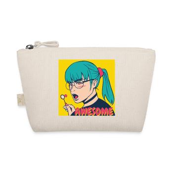 Teal Haar Pop-Art Heldin - Bio-Täschchen - Natur - Vorne