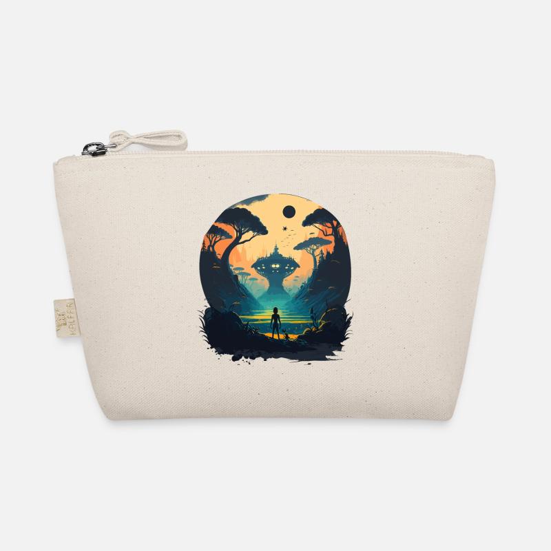 green alien space Organic Pouch