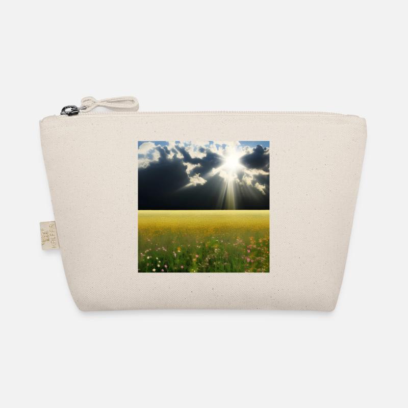 Sunny meadow with fluffy clouds Organic Pouch