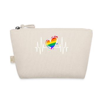 Herz Lgbt Regenbogen Schwul Beziehung Sexualität - Bio-Täschchen - Natur - Vorne