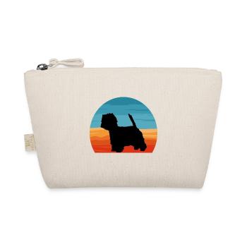 Westie Hundeliebhaber Silhouette Vintage Sonnenuntergang - Bio-Täschchen - Natur - Vorne