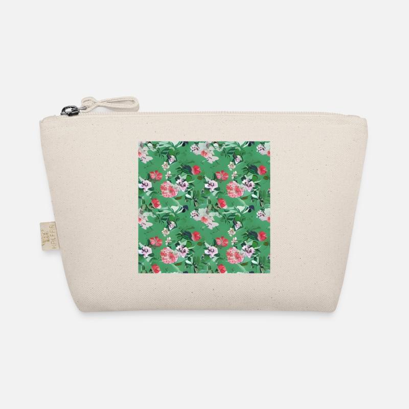 Green flower pattern Organic Pouch