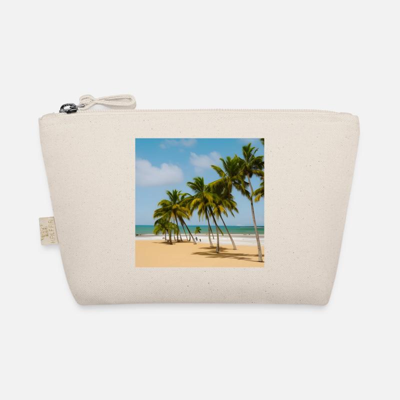 Calm beach with palm trees Organic Pouch