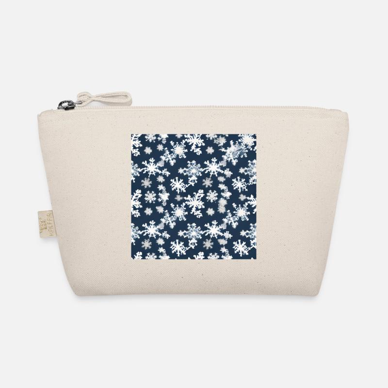 Snow pattern on navy blue background Organic Pouch