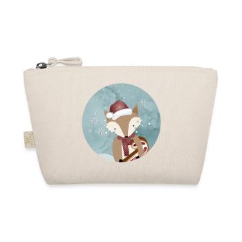 golden fox for Christmas with candy cane - Organic Pouch - nature - Front