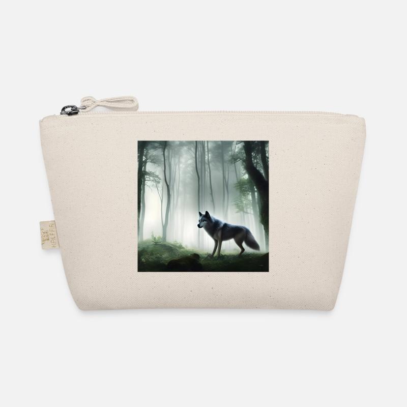 Flauschiger Wolf im Wald Bio-Täschchen