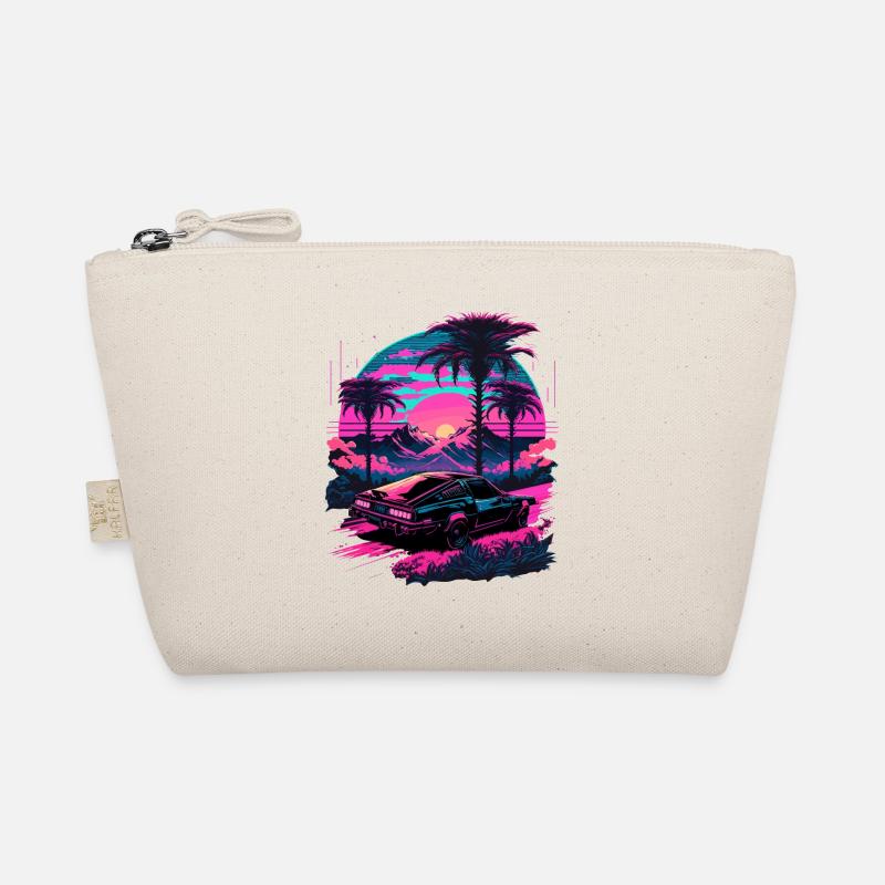 Vaporwave-Palme - Bio-Täschchen - Natur