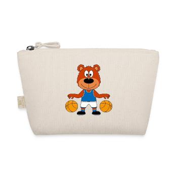 BASKETBALL - SPORT - TIER - BÄR - TEDDYBÄR - TEDDY - Bio-Täschchen - Natur - Vorne