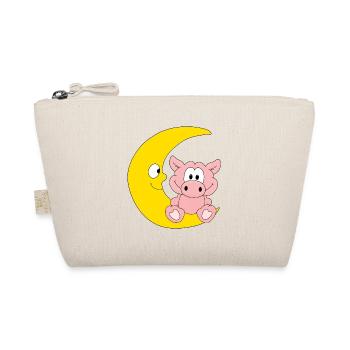 MOND - SCHWEIN - TIER - TIERISCH - KIND - BABY - Bio-Täschchen - Natur - Vorne