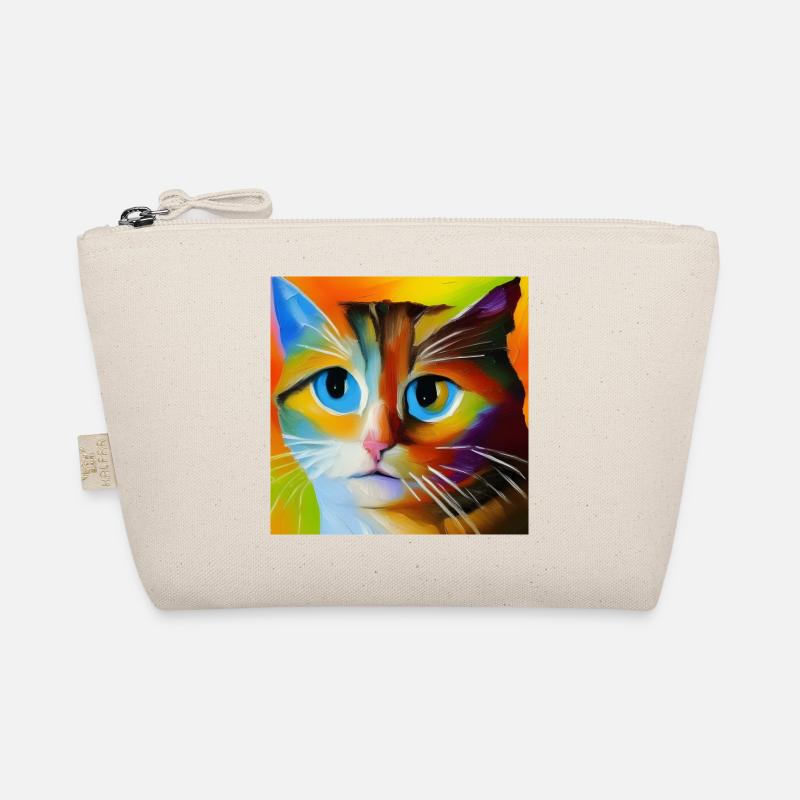 Abstract cat portrait - Organic Pouch - nature