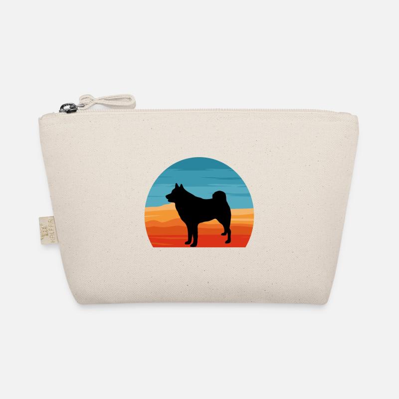 Finnish Spitz Dog Lover Silhouette Vintage Sunset Organic Pouch