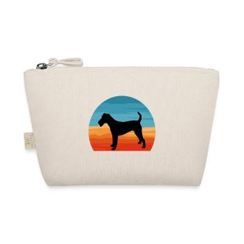 Irish Terrier Hund Liebhaber Silhouette Vintage Sonnenuntergang - Bio-Täschchen - Natur - Vorne