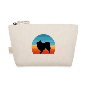 Volpino Italiano Hundeliebhaber Silhouette Retro Sonnenuntergang - Bio-Täschchen - Natur - Vorne