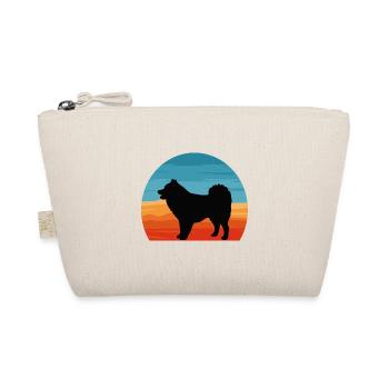 elou Dog Silhouette Vintage Sonnenuntergang für Hundeliebhaber - Bio-Täschchen - Natur - Vorne