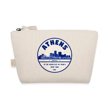 Athens Skyline Vintage Badge Blau - Bio-Täschchen - Natur - Vorne