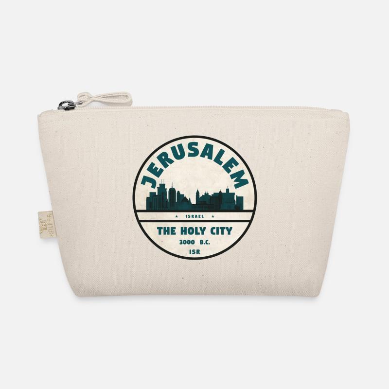 Jerusalem Skyline Retro Abzeichen - Bio-Täschchen - Natur