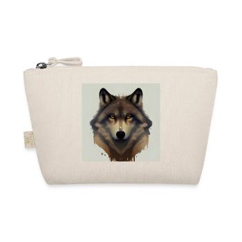 Wolfsgesicht Porträt - Bio-Täschchen - Natur - Vorne