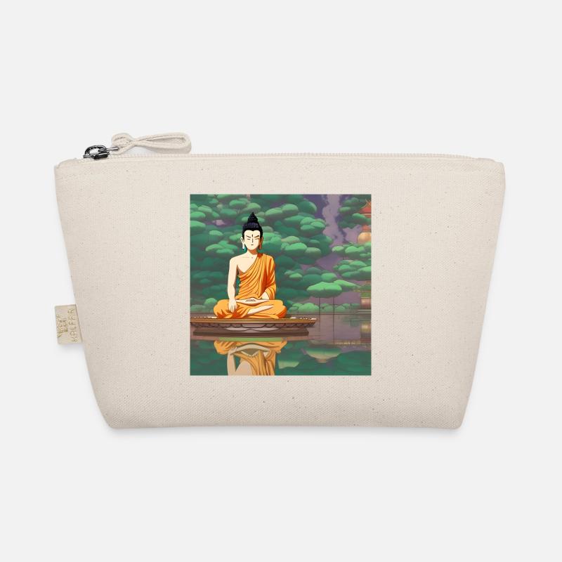 Cartoon Buddha Statue Kunst - Bio-Täschchen - Natur