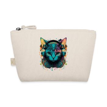 Chat vintage et musique - Trousse biologique - nature - Devant