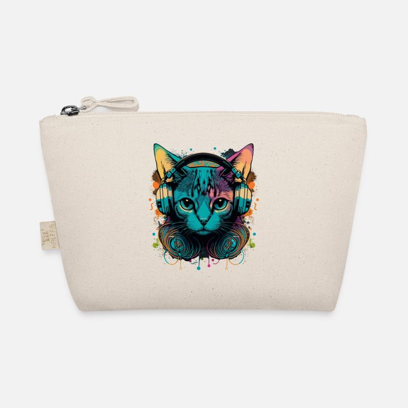 Chat vintage et musique Trousse biologique