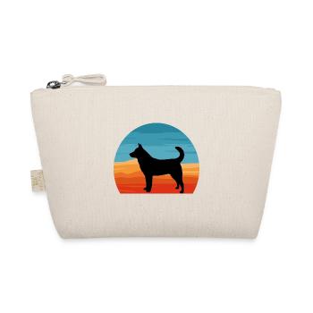 Jindo Dog Silhouette Vintage Sunset for Dog Lovers - Organic Pouch - nature - Front