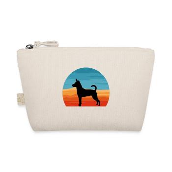 Decker Rat Terrier Dog Silhouette Retro Sunset - Organic Pouch - nature - Front