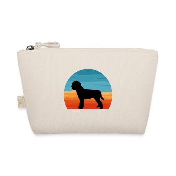 Lagotto Romagnolo Hund Liebe Silhouette Retro Sonnenuntergang - Bio-Täschchen - Natur - Vorne