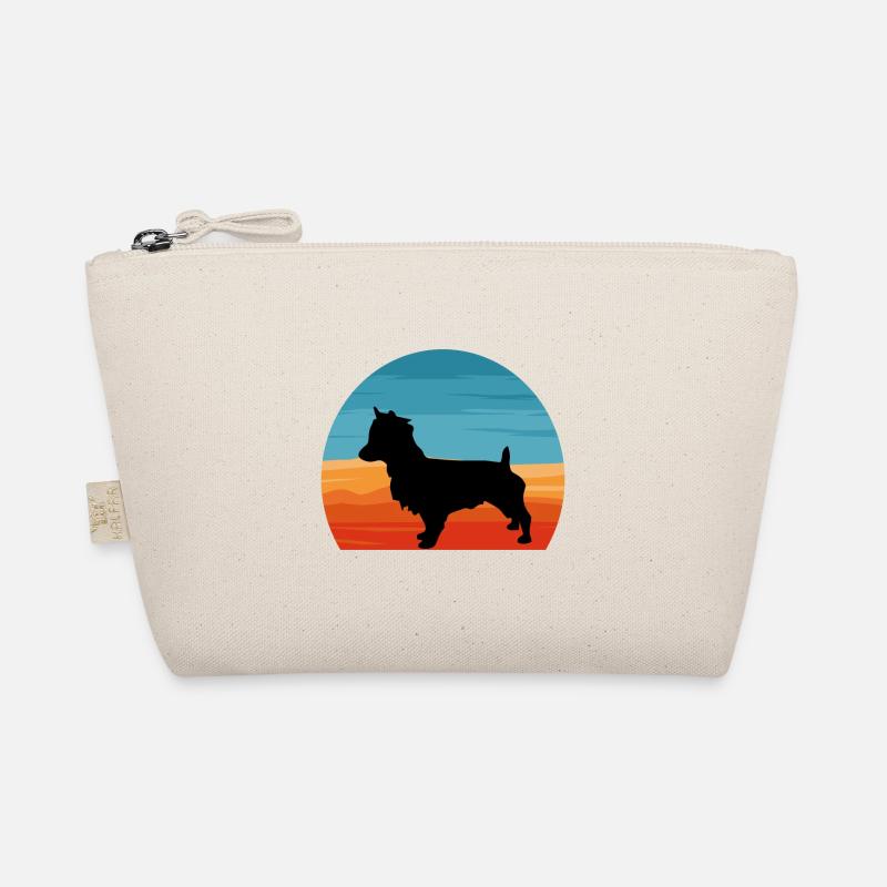 Australian Terrier Dog Silhouette Retro Sunset Trousse biologique