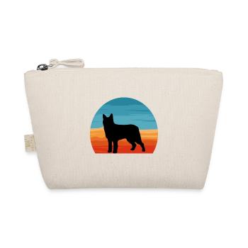 Bouvier Des Ardennes Hund Silhouette Retro Sonnenuntergang - Bio-Täschchen - Natur - Vorne
