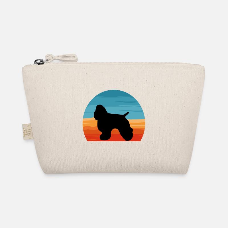 American Cocker Spaniel Dog Silhouette Retro Sun Trousse biologique