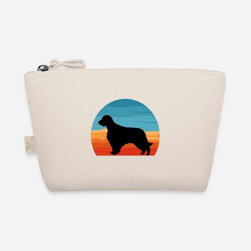 Welsh Springer Spaniel Dog Silhouette Retro Sunset Trousse biologique