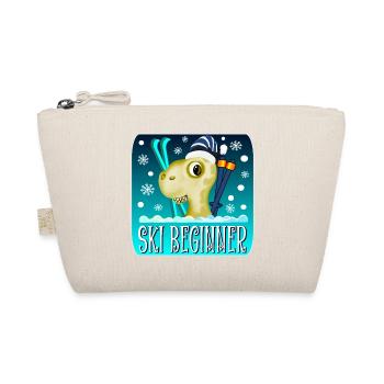 SKI BEGINNER - WINTER DINOSAURIER - Bio-Täschchen - Natur - Vorne