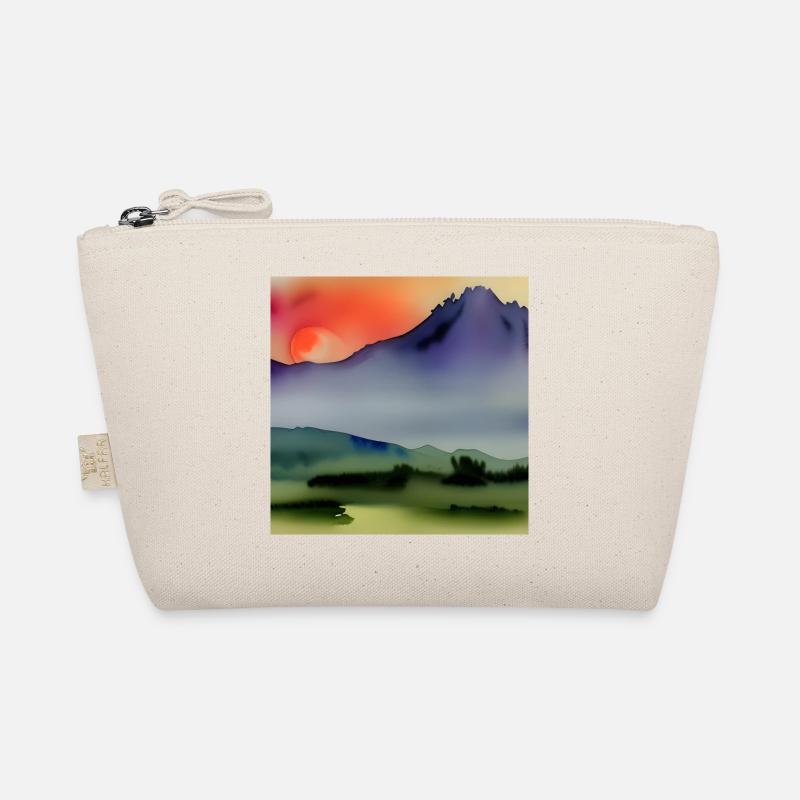 Watercolor mountain art Organic Pouch