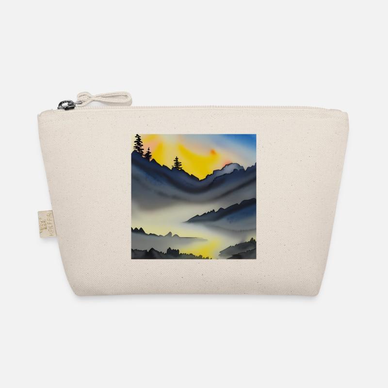 Atemberaubende Aquarell-Berglandschaft - Bio-Täschchen - Natur