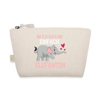 Ich mag einfach Elefanten Zootier Geschenk Elefant - Bio-Täschchen - Natur - Vorne