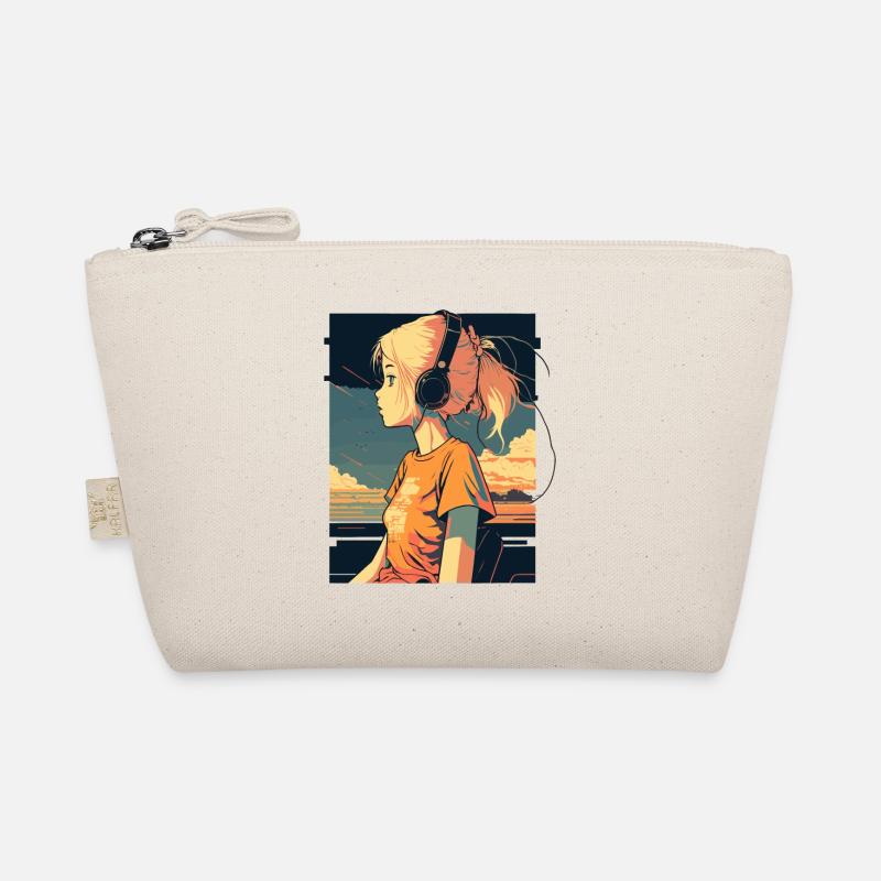 Retro Anime Mädchen Bio-Täschchen