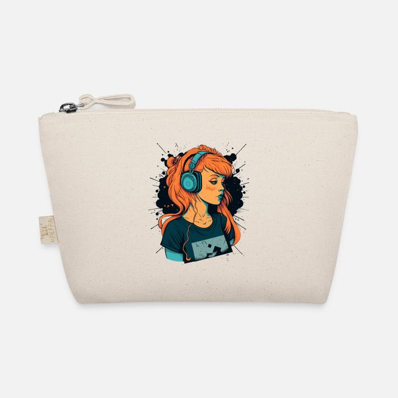 Musik liebendes Mädchen Bio-Täschchen