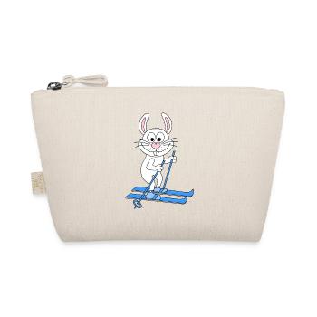 SKI - HASE - WINTERSPORT - TIER - KIND - BABY - Bio-Täschchen - Natur - Vorne