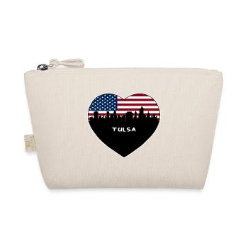 Tulsa Oklahoma USA Flag Skyline Travel Souvenir - Organic Pouch - nature - Front