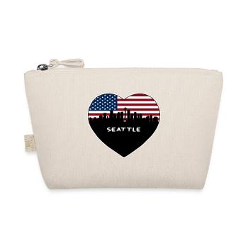 Seattle Washington USA Flag Skyline Travel Souveni - Organic Pouch - nature - Front